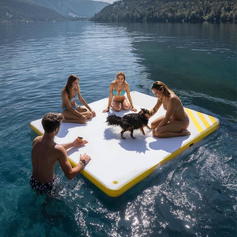 Inflatable Floating Dock Platform for Pool Beach Ocean