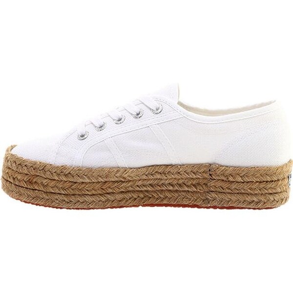 superga platform espadrille white