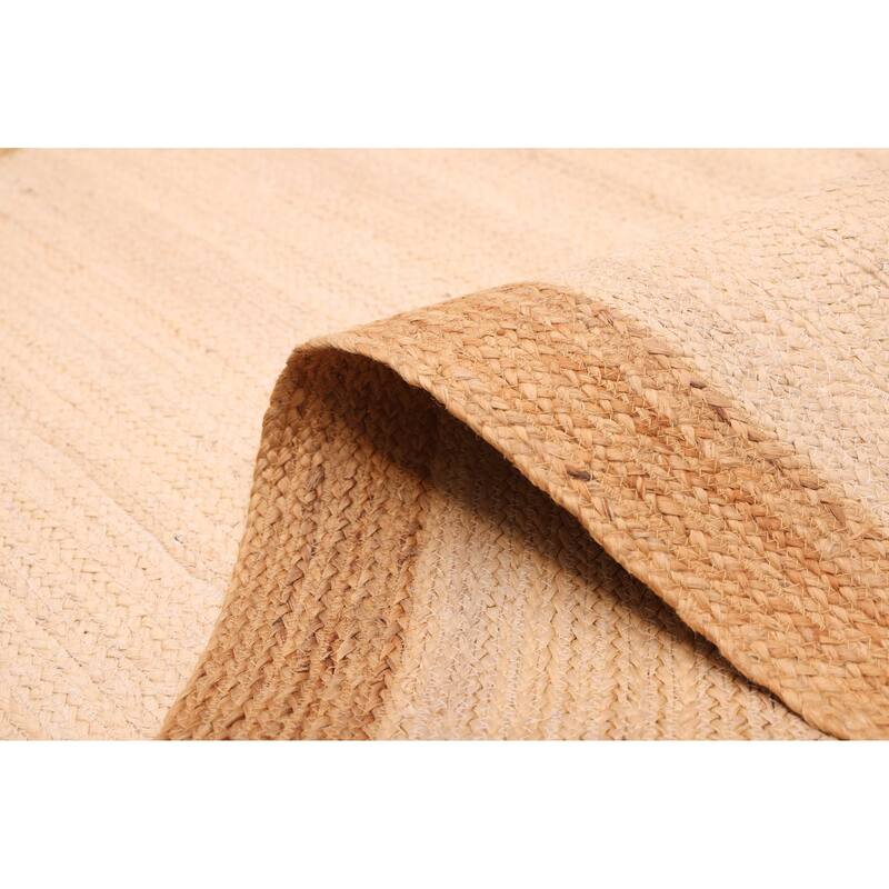 ECARPETGALLERY Flat-Weave Palas Denizli Ivory, Tan Jute Rug - 4'0 x 6'0