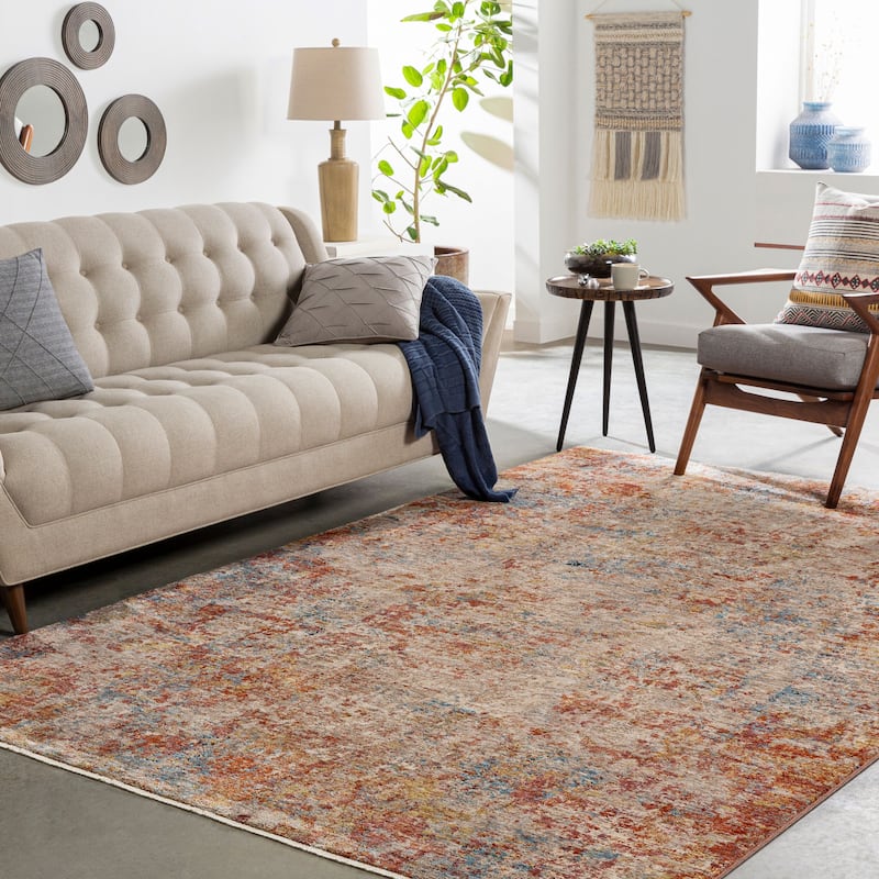Livabliss Modern & Contemporary Mirabel Abstract Area Rug - 12' x 15' - Burnt Orange