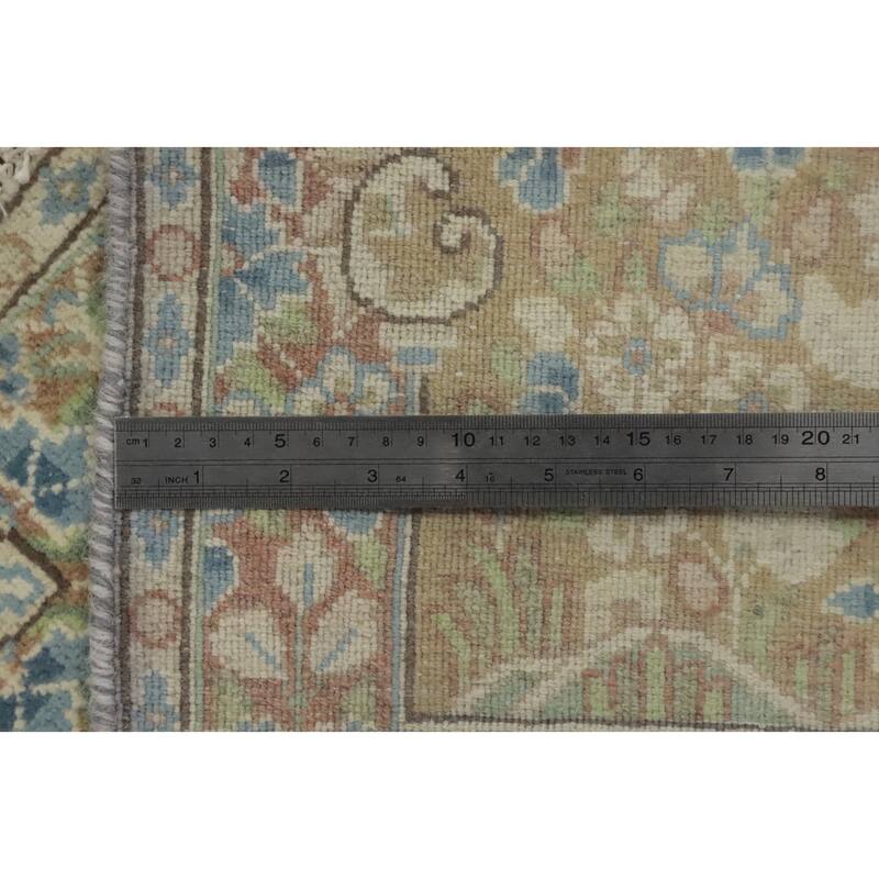 Hand Knotted Oriental 100% Wool Carpet Traditional Floral Brown Kerman Area Rug - 2' 9'' X 1' 11''