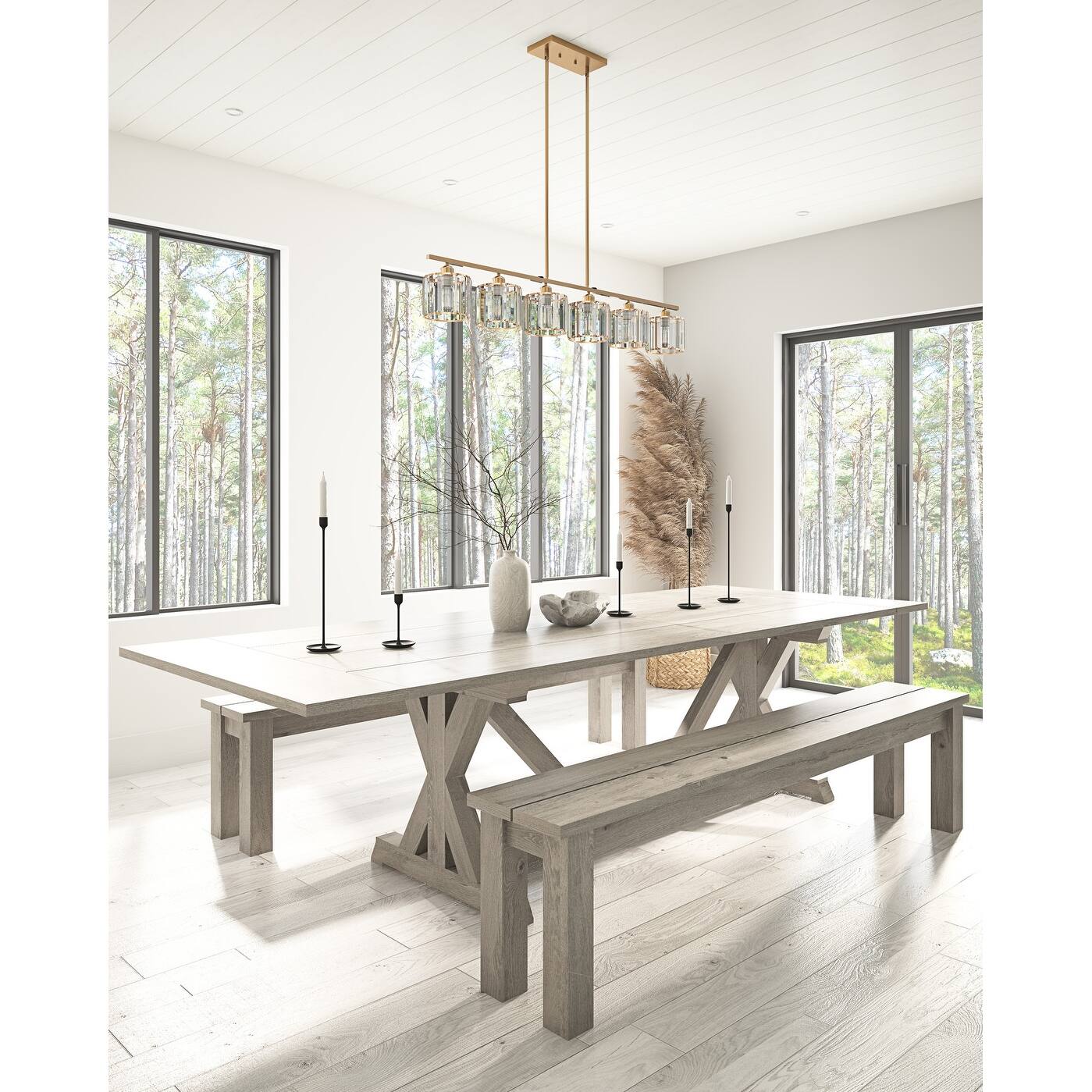 Modern Gold 6Light Textured Glass Kitchen Island Pendant Lighting