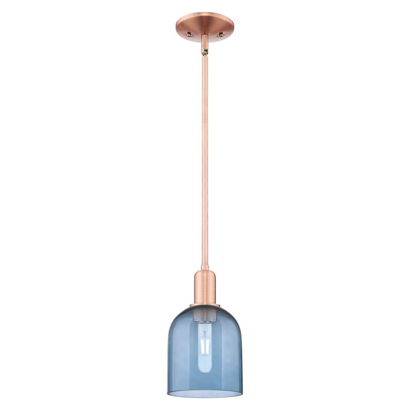 Innovations Lighting Endless Possibilities Arcadia - Bella - 1 Light 6" Stem Hung Mini Pendant - Blue/Antique Copper