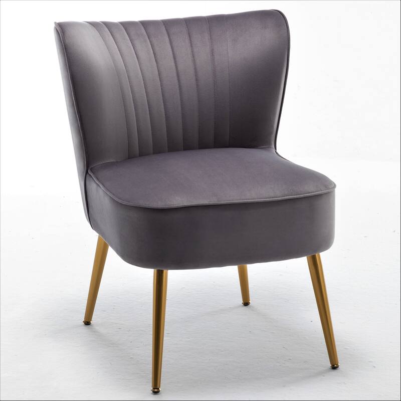 Sauter 23.2" Wide Mid-Century Modern Microfiber Accent Chair with Metal Leg