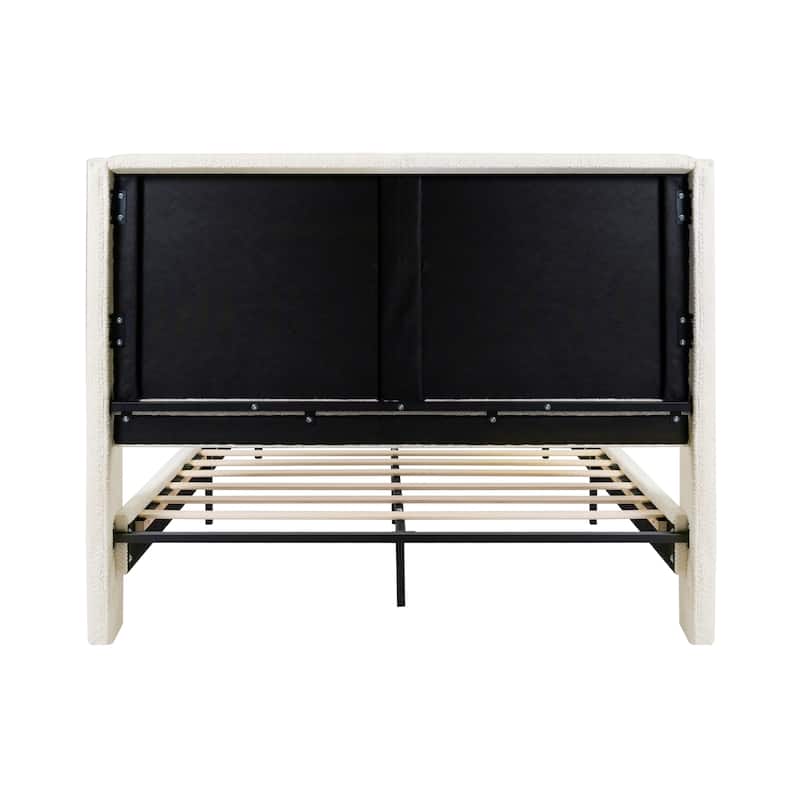 Queen Size Bed Frame with 55.5"High Back Upholstered Headboard