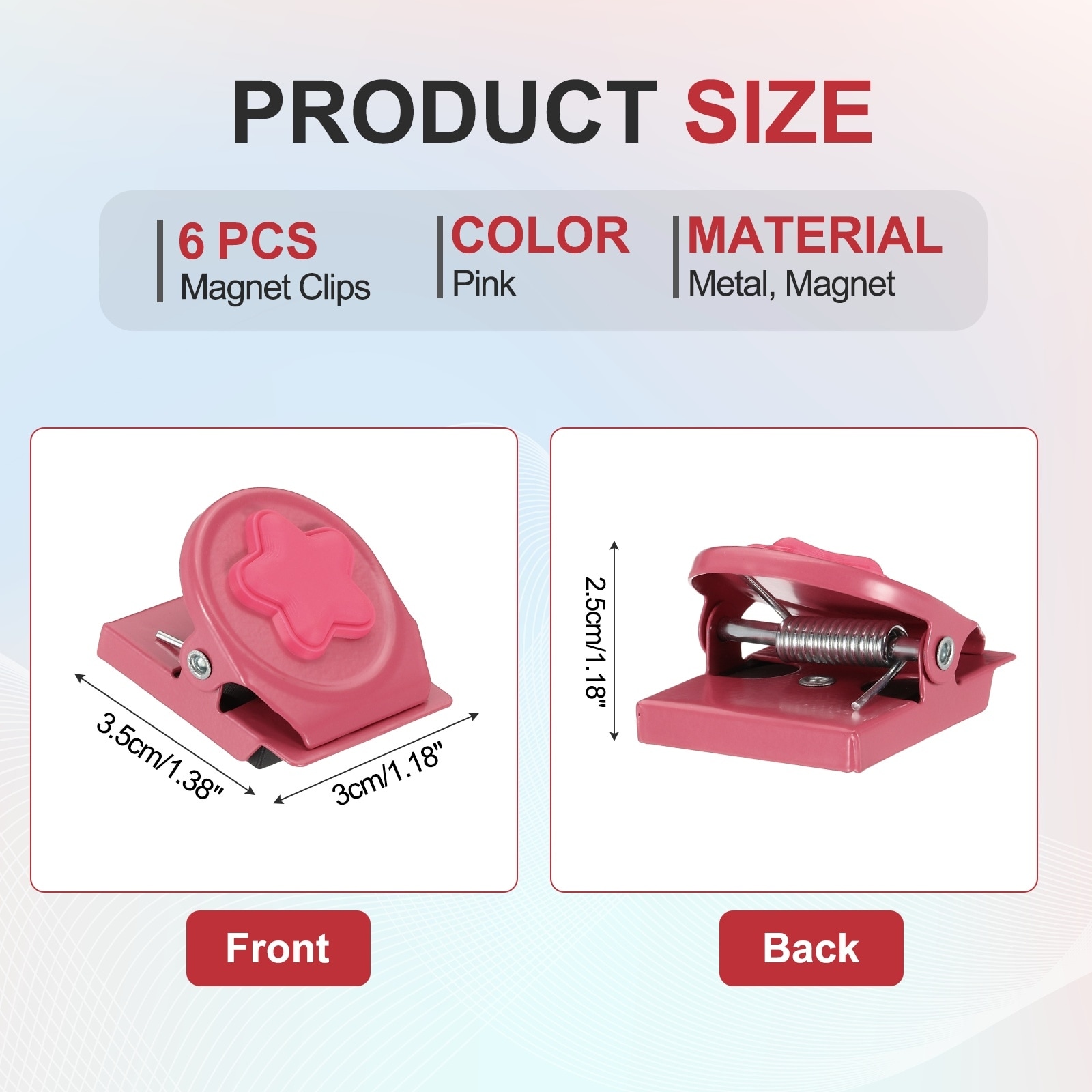 Magnet Metal Clips for Hanging, Star Fridge Magnetic Clips Magnetic Paper Clamp Magnet Clamp for Display Document Storage