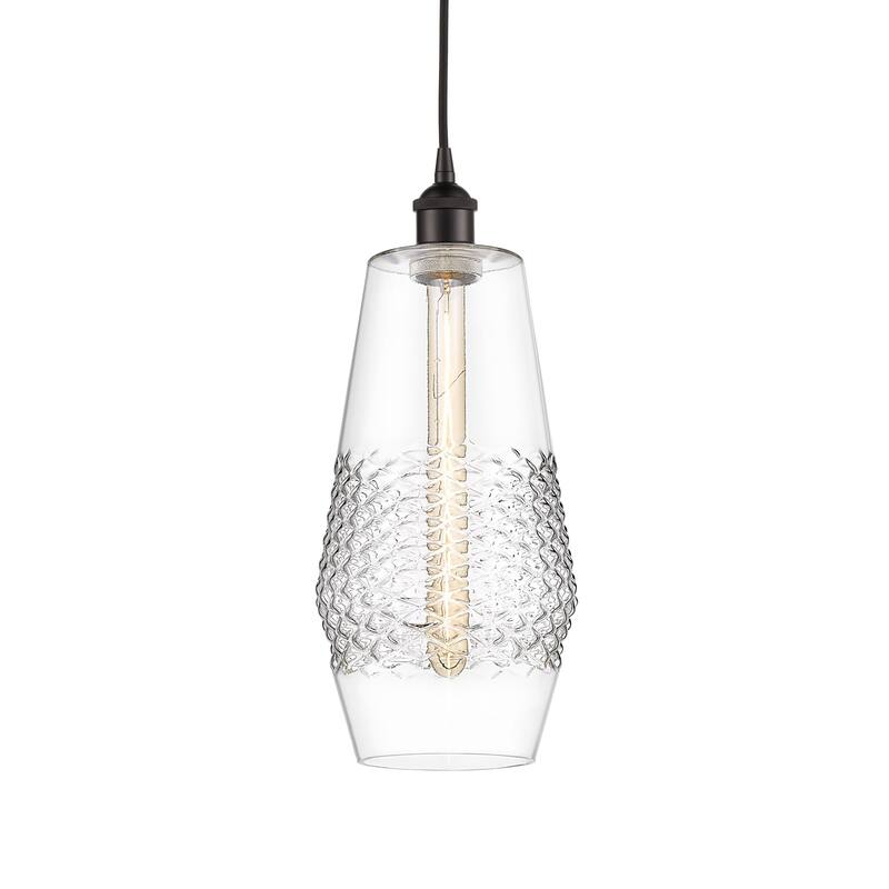 Innovations Lighting 616-1P-17-7 Windham Pendant Windham 7" Wide Mini - Oil Rubbed Bronze / Clear
