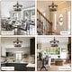 preview thumbnail 25 of 29, Cusp Barn 5-Light Farmhouse Wood Chandelier Adjustable Handmade Rustic Drum Ceiling Light Fixture Hanging Lamp for Foyer Kitchen