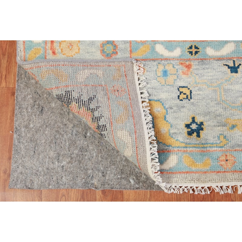 Hand Knotted Oriental 100% Wool Carpet Transitional All-Over Greys & Charcoal Oushak Area Rug - 9' 0'' X 8' 10''