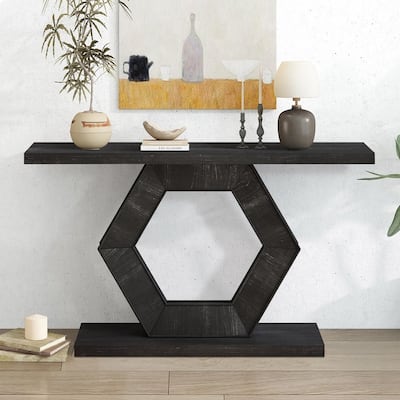 Modern 55.1" Entryway Console Table with Hexagon Leg