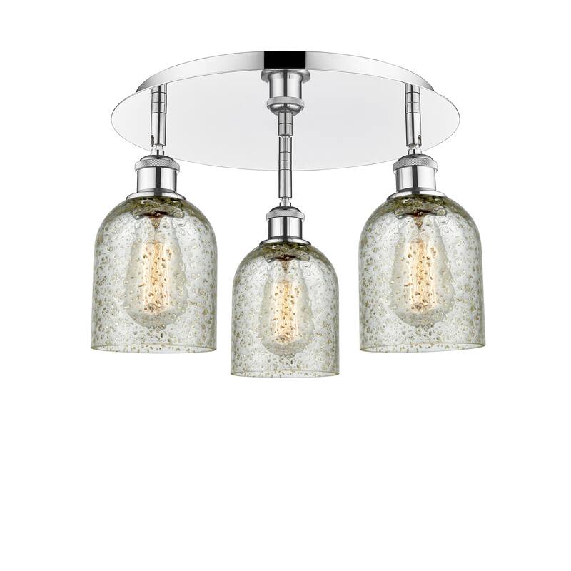 Innovations Lighting Caledonia - 3 Light 17" Flush Mount - Polished Chrome/Mica