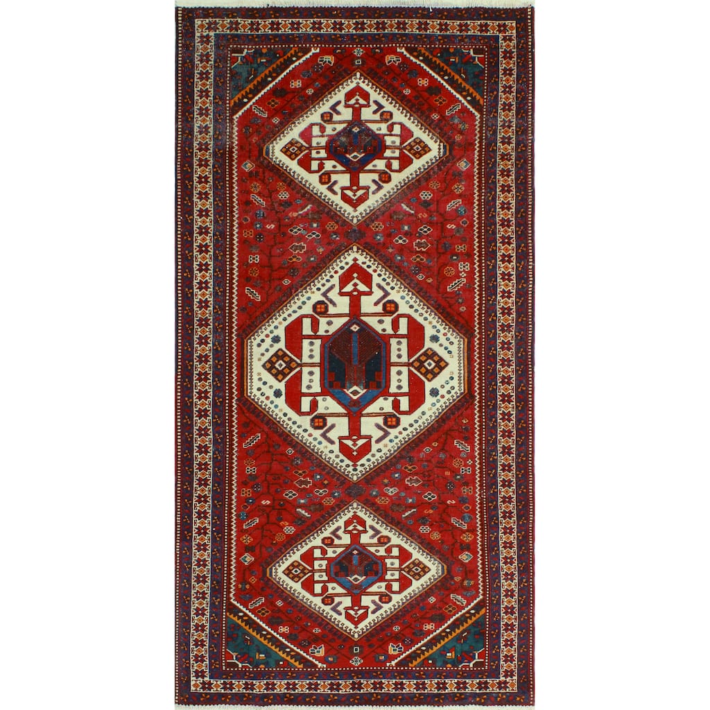 Noori Rug Fine Vintage Distressed Jiaan Red/Ivory Runner - 5'1" x 10'1"