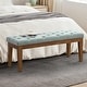preview thumbnail 51 of 57, Button-Tufted Bench for End of Bed, Entryway Bench Beige/ Black/ Brown Solid Wood, Leather, Fabric 44-inch