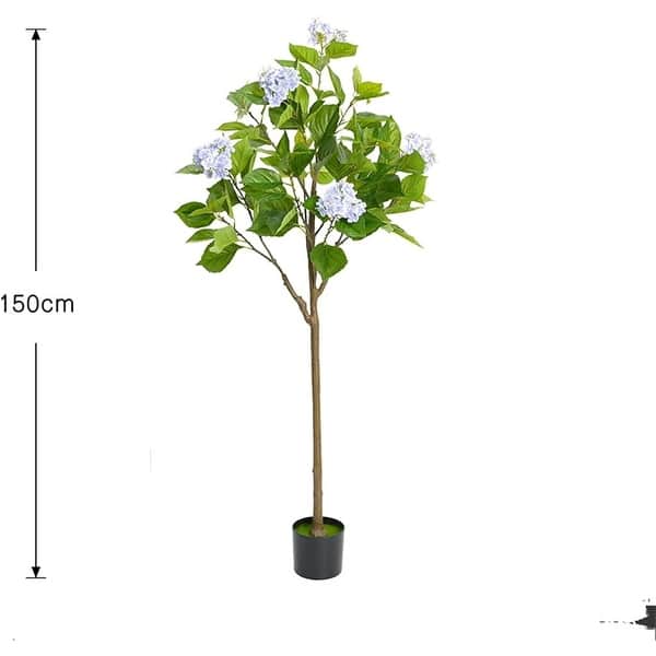 dimension image slide 1 of 2, Artificial Hydrangea Flower Tree for Home Office Housewarming Decor