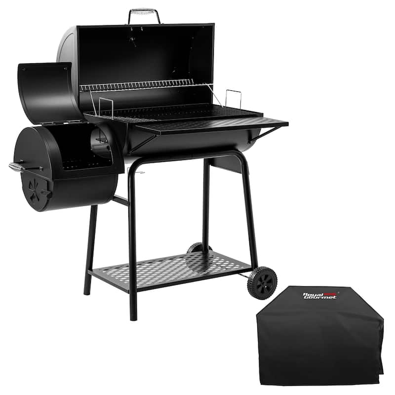 Royal Gourmet CC1830FC, Charcoal Grill with Smoker and Cover, black