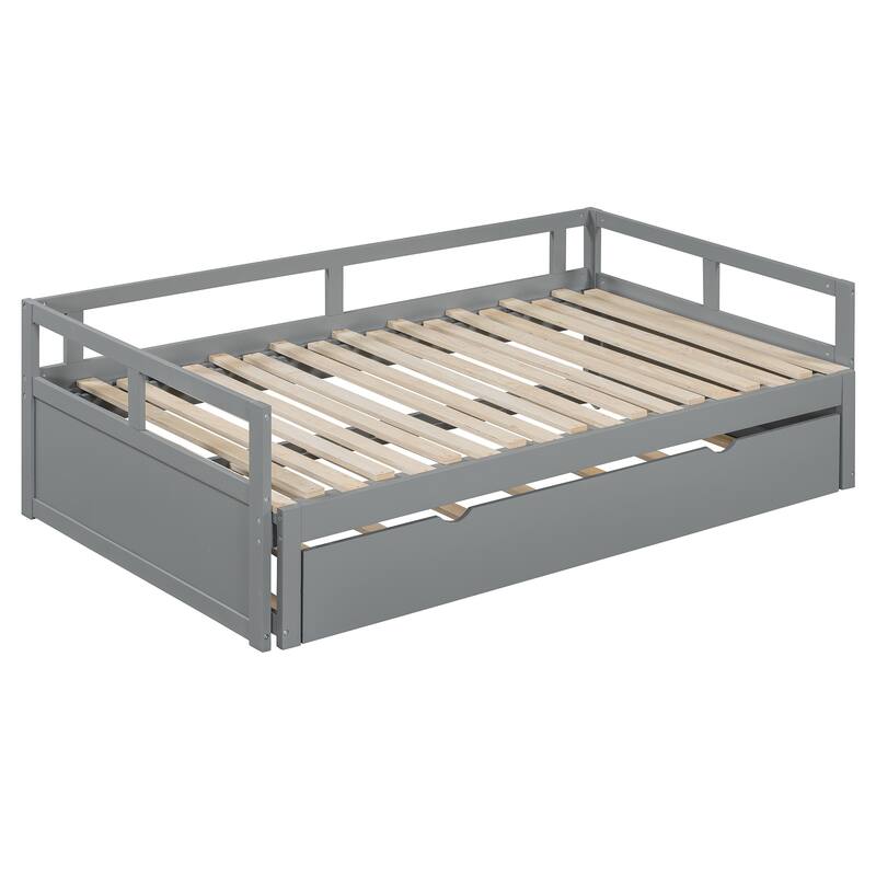 Roomfitters Twin Extending Daybed with Pull-Out Trundle, Expands to King Size