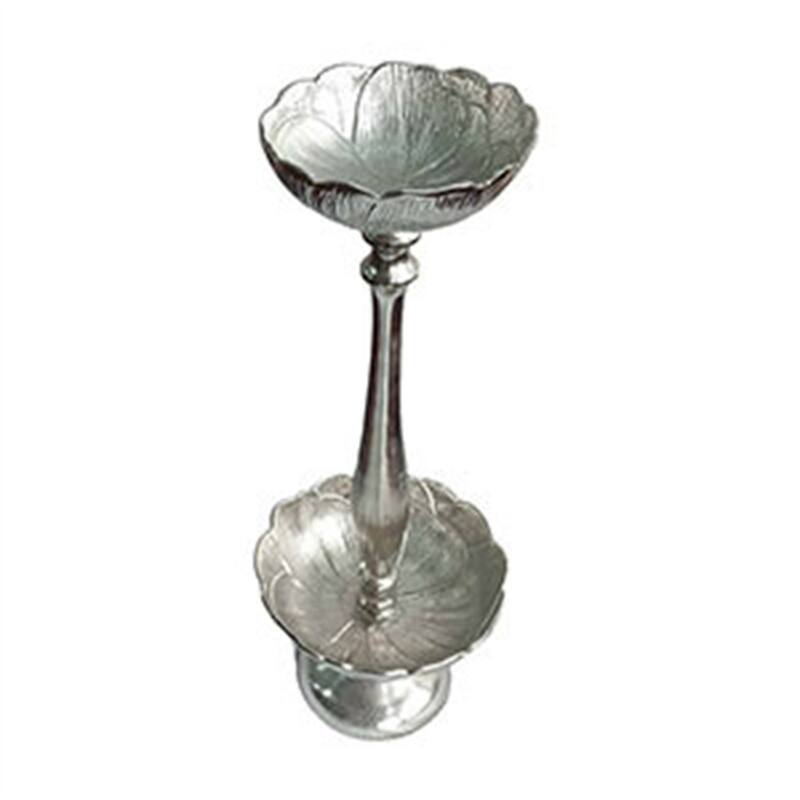 2 Tier Fruit Bowl Stand Aluminum Decor