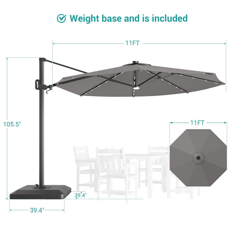 Sonkuki Outdoor 10FT LED Patio umbrella for Garden