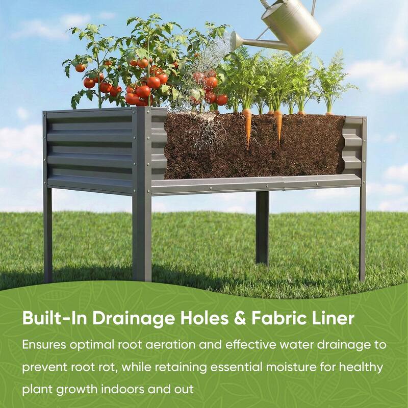 Pocassy Raised Garden Bed Outdoor Planter Box Metal Garden Bed Kit.