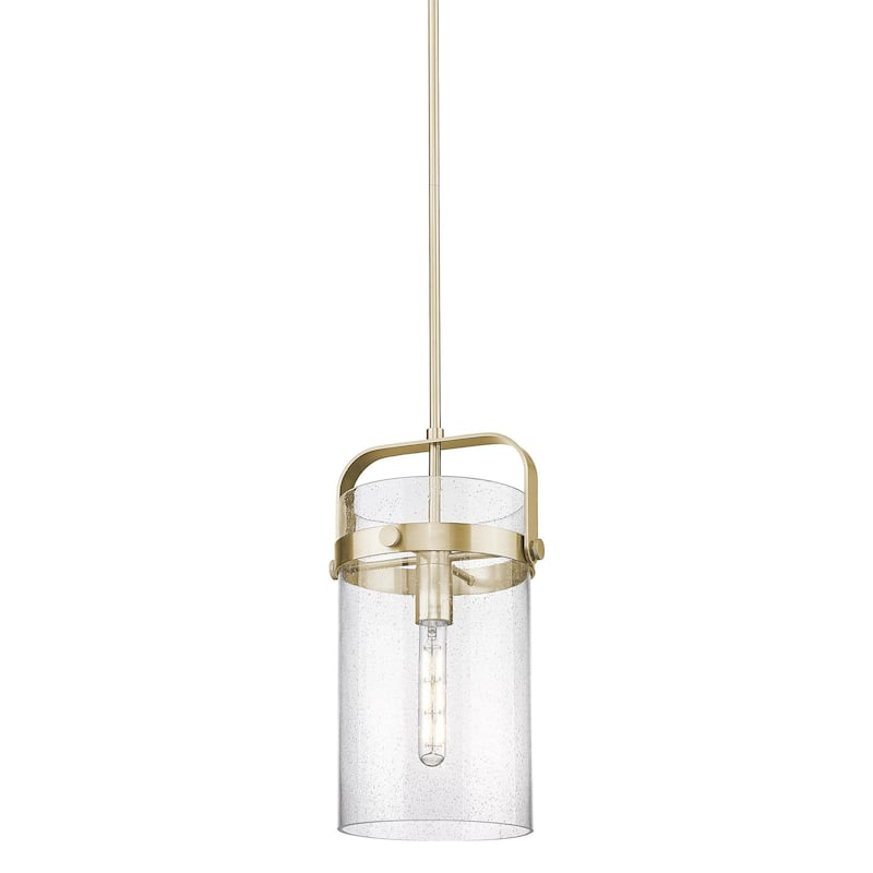 Innovations Lighting 413-1SM-17-8 Pilaster Pendant Pilaster 8" Wide - Champagne Bronze / Seedy
