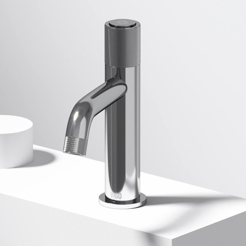 VIGO Apollo 8" H Button Operated Single Hole Bathroom Faucet