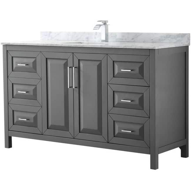 Wyndham Collection Daria 60" Free Standing Single Vanity Set with MDF