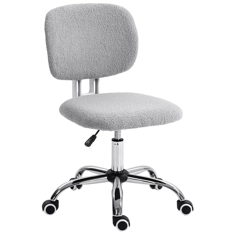 Armless Office Chair Fabric Computer Desk Chair with Adjustable Height Swivel Wheels