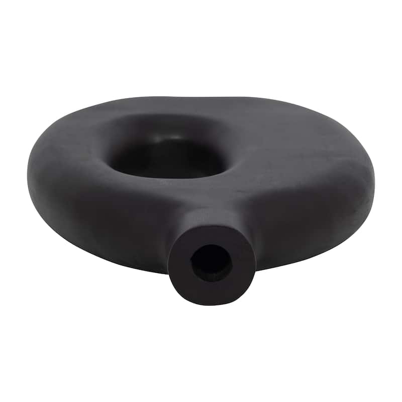 Mango Wood Modern Vase with Round Cutout Silhouette Minimalist Design