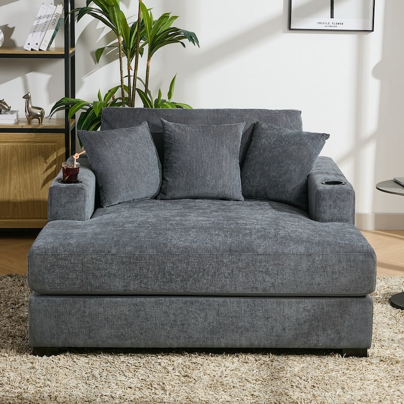 55" Oversized Lounger Modern Style Sofa with Pillows