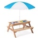 preview thumbnail 11 of 12, 3-in-1 Kid Outdoor Wooden Picnic Table with Umbrella, Convertible Sand