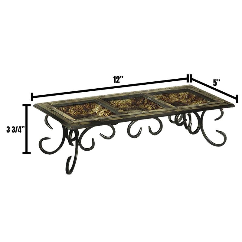 Springdale 3.75 H Boa 2-Piece Mosaic Art Glass Candle Holder