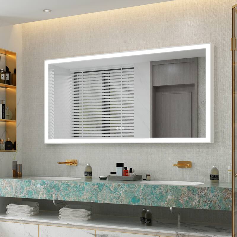 Wall Mounted Bathroom Heavy Duty Framed LED Mirror With bright light And And Memory Function