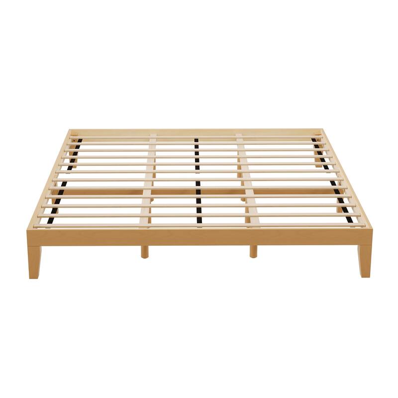 12" Wood Platform Bed Frame - California King, No Box Spring, Easy Assembly​