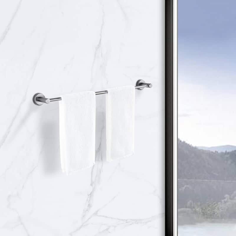 3 Piece Bathroom Hardware Set Wall Mount Adjustable Towel Bar, Hand Towel Ring, Toilet Paper Holder With Mounting Hardware