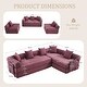 preview thumbnail 5 of 6, HOMEFUN Corduroy Upholstered Convertible Folding Sofa Bed with Fixed Frame and Pillow Back Handrail