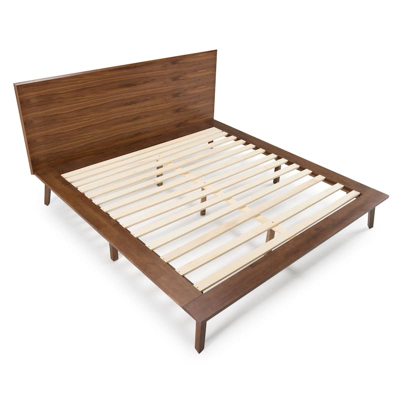 Modrest Carmen Mid-Century Modern Walnut Bed