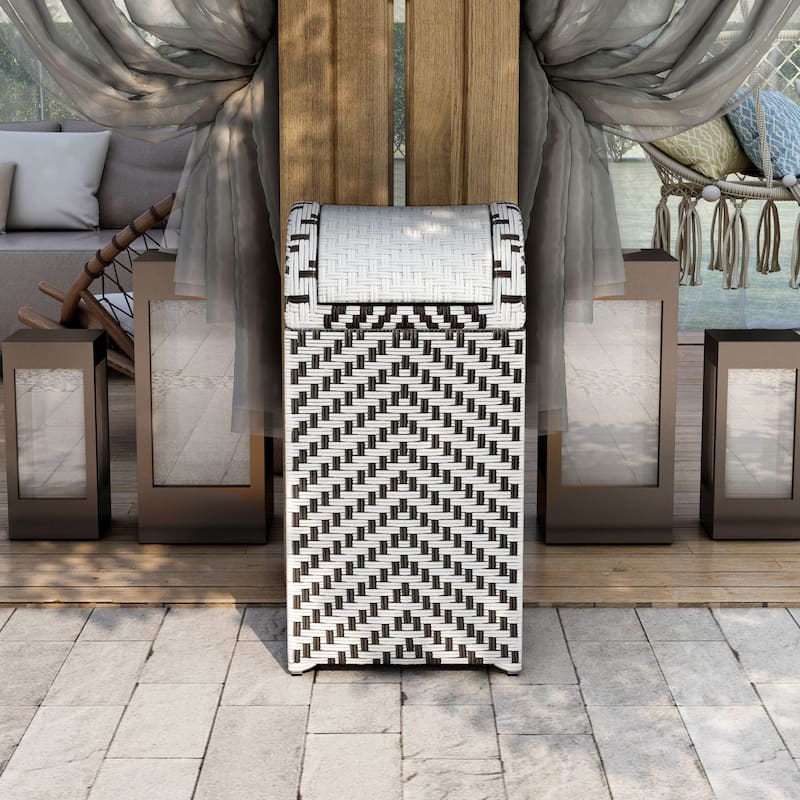 Alat Contemporary Wicker Outdoor Deck Storage Hamper by Furniture of America