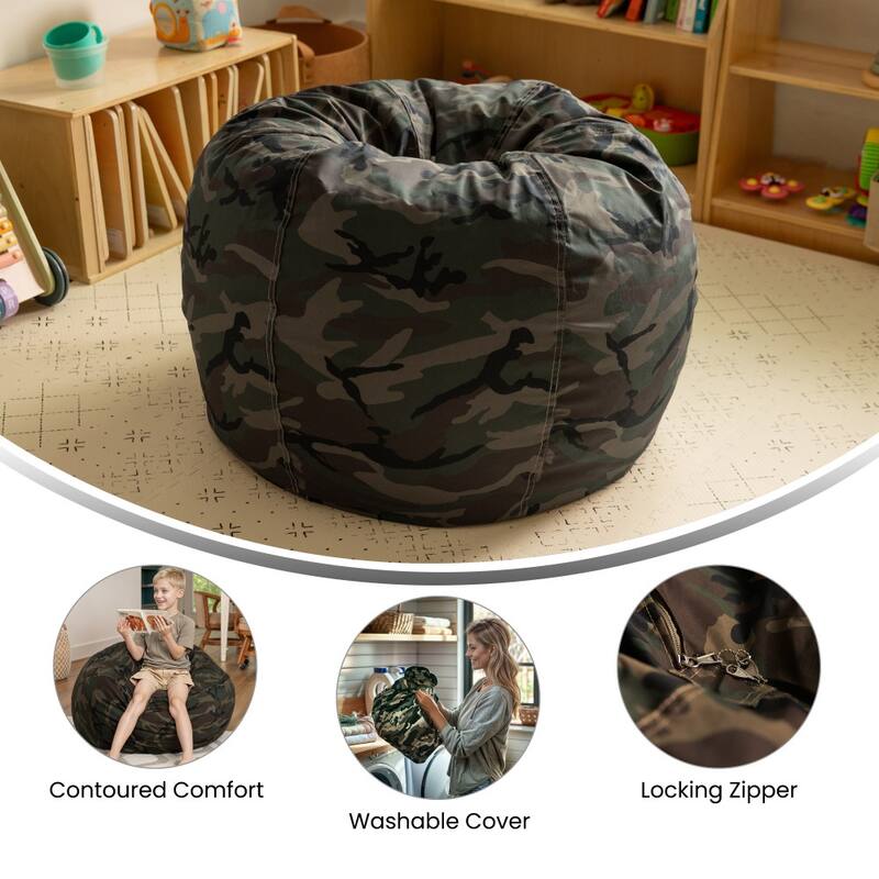Small Refillable Bean Bag Chair for Kids and Teens