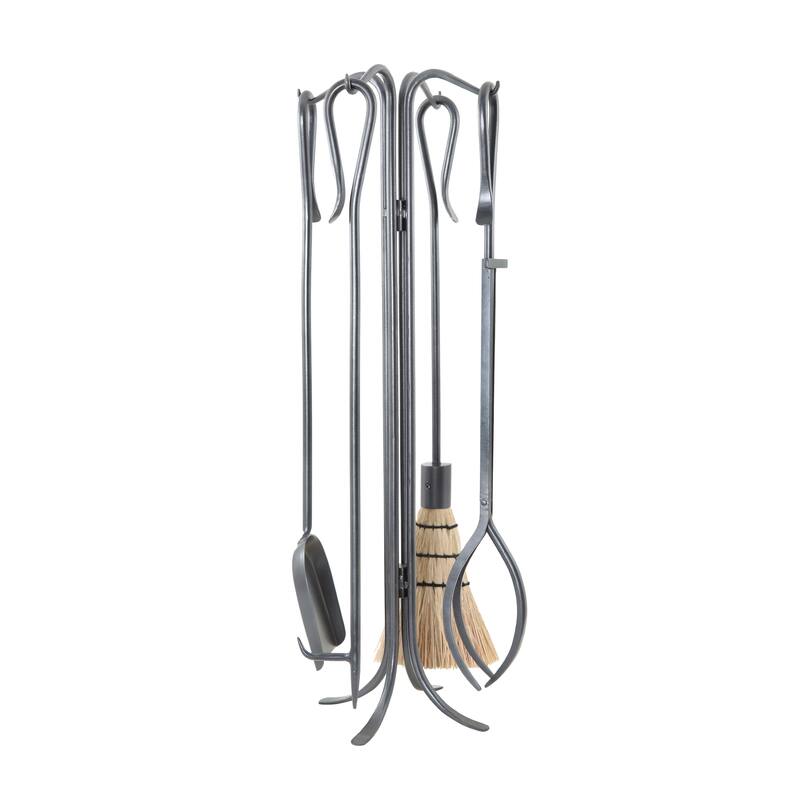 Achla Designs Hearth Hooks Fireplace Set of 4 Tools, 31 Inch Tall, Graphite Finish