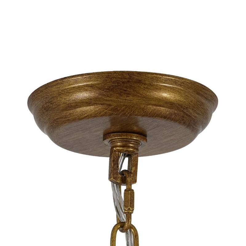 Glam Vintage Luxe Round Tiered Drum Crystal Accented Chandelier - 23.6 in