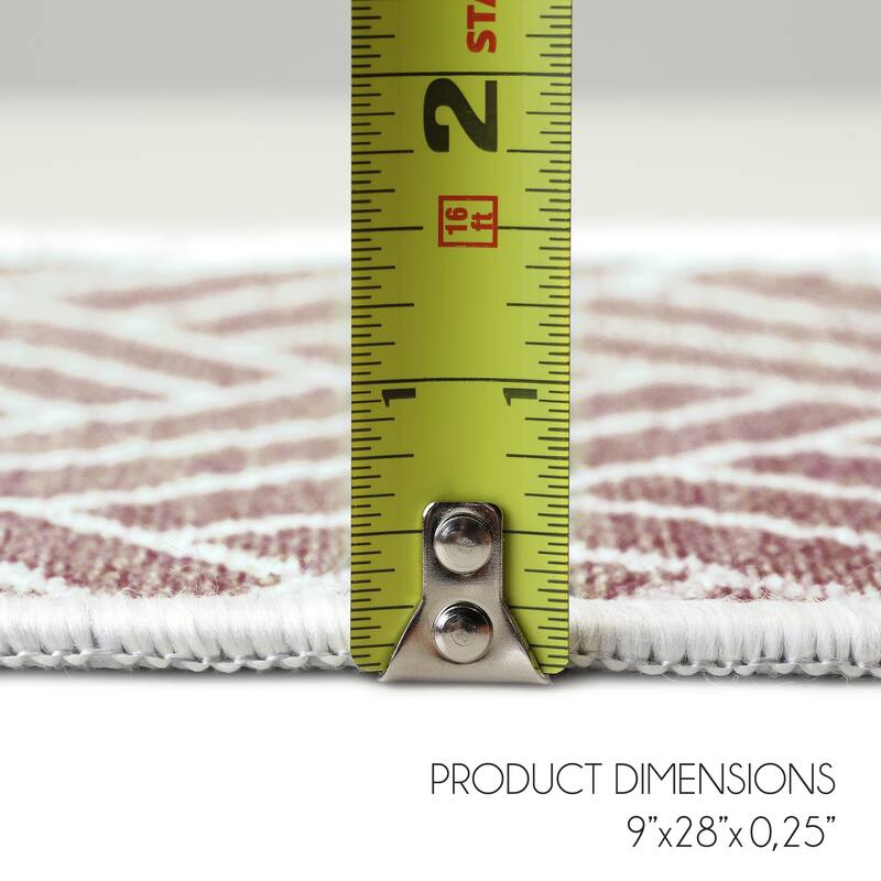 SussexHome Hairband Design 9" X 28" Stair Treads - 70% Cotton Anti-Slip Carpet Strips for Stairs-with Double Adhesive Tape