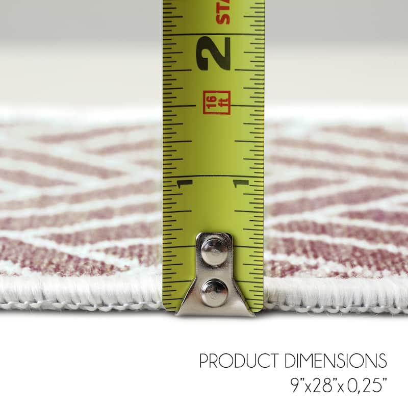 SussexHome Monument Design 9" X 28" Stair Treads - 70% Cotton Anti-Slip Carpet Strips for Stairs-with Double Adhesive Tape