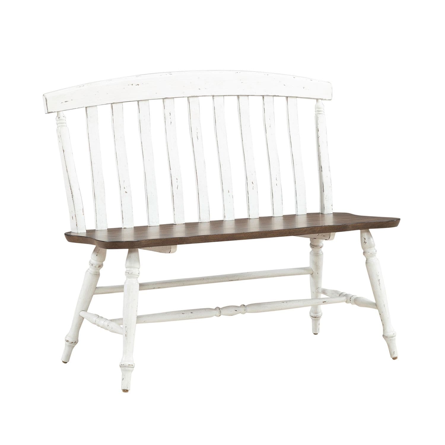 Al Fresco Slat Back Oak Bench for Dining Room - Width 42