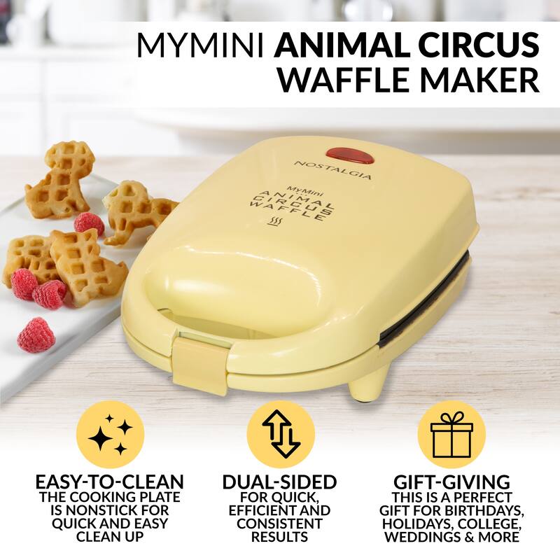Nostalgia MANWFL4YW MyMini Animal Circus Waffle Maker