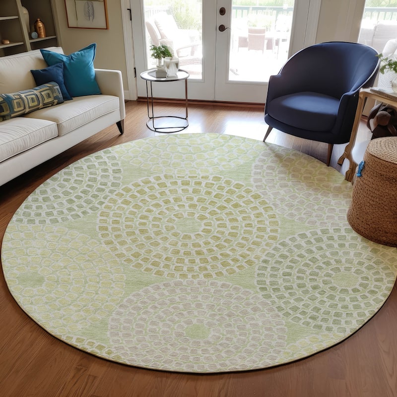 Machine Washable Indoor/ Outdoor Chantille Contemporary Geo Rug