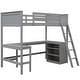 preview thumbnail 31 of 50, Modern Twin Size Wooden Loft Bed With Shelves and Desk,Solid Construction
