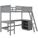 preview thumbnail 49 of 50, Wood Twin Loft Bed with Desk & Shelves - Compact & Functional Design
