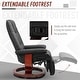 preview thumbnail 23 of 61, HomCom Faux Leather Adjustable Manual Swivel Base Recliner Chair with Comfortable and Relaxing Footrest