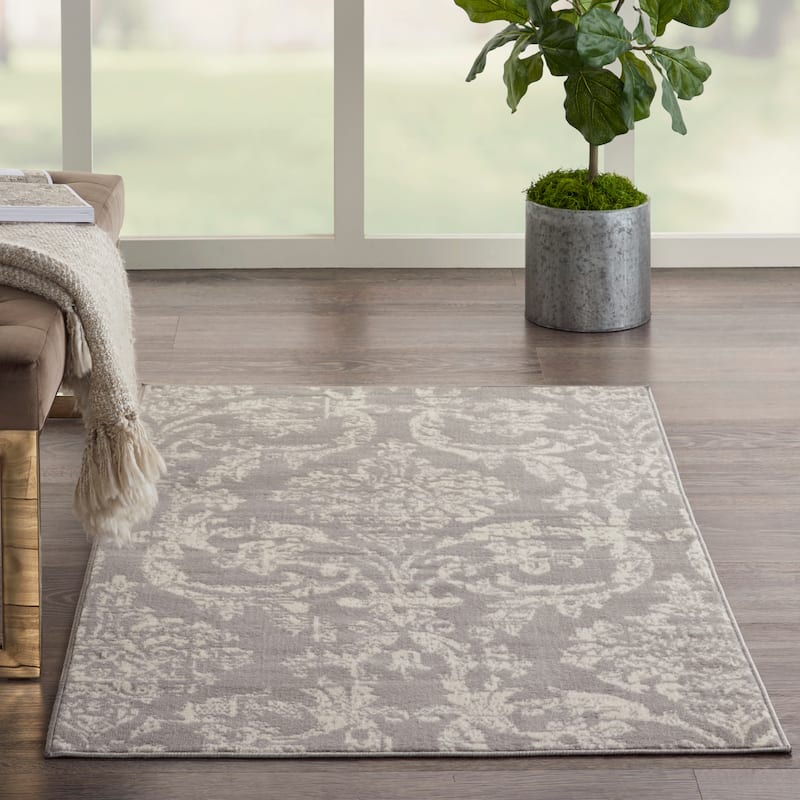 Nourison Jubilant Vintage Farmhouse Damask Area Rug