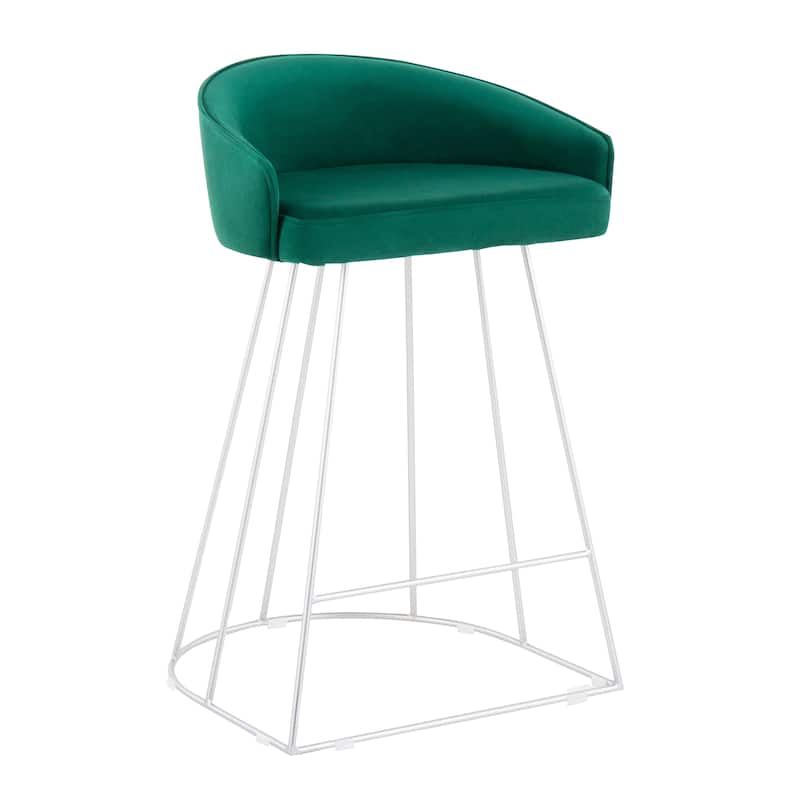 Silver Orchid Haid Velvet Upholstered Counter Stool (Set of 2)
